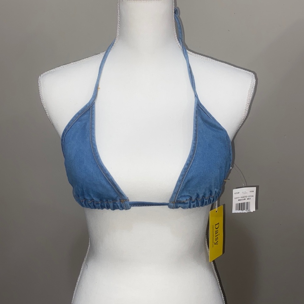 Light wash Jean Bikini top